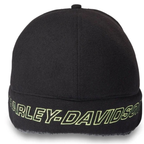 Harley-Davidson Large Hat Willie G Skull Fitted Flap Hat Black Beauty 7 3/8 NWT - Picture 6 of 11